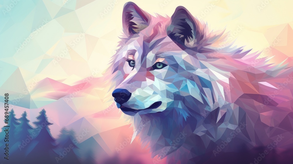 wolf in pastel dreams: majestic wildlife abstract in nature - surreal digital illustration for wallpaper, animal art, and ethereal background wolf in pastel dreams: majestic wildlife abstract in nature - surreal digital illustration for wallpaper, animal art, and ethereal background