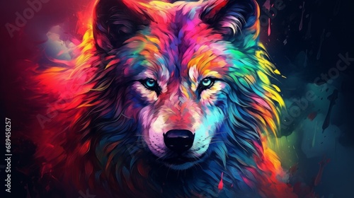  Vibrant Wolf Abstract: Striking Contrasts in Wildlife Wallpaper