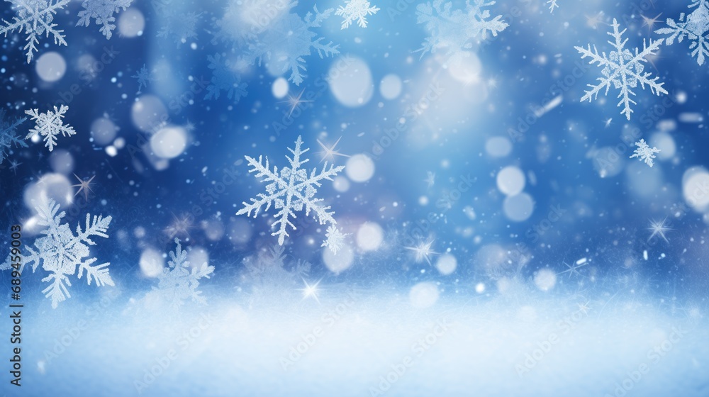 A festive winter background with intricate snowflakes falling gently against a soft blue backdrop, creating a serene and peaceful holiday scene. A festive winter background with intricate snowflakes falling gently against a soft blue backdrop, creating a serene and peaceful holiday scene.