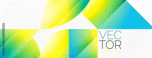 Serene gradient template. Circles and triangles mingle in minimalist perfection. Gentle fusion of forms and hues creates balanced yet captivating backdrop, embodying modern sophistication