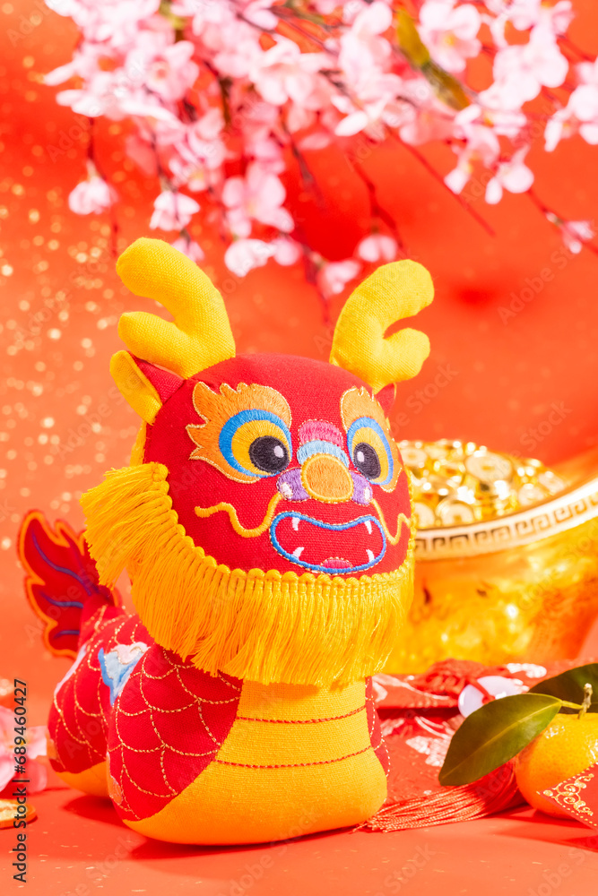 Tradition Chinese cloth doll dragon,2024 is year of the dragon