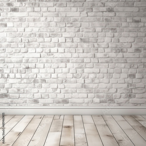 empty room  Brick wall with wood floor