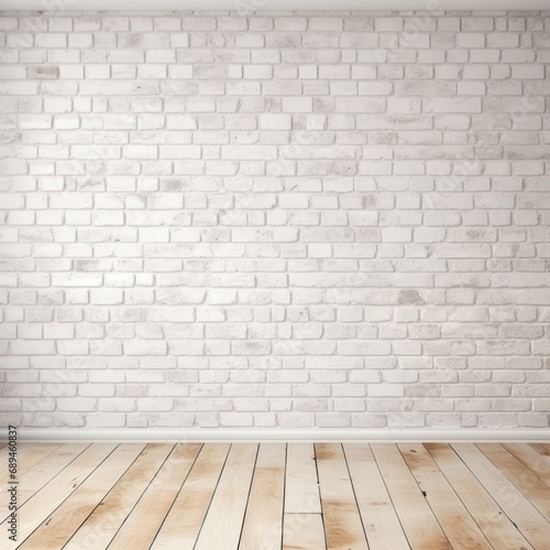 empty room Brick wall with wood floor