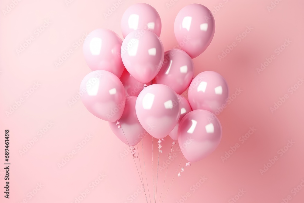 Pink balloons with pink background.