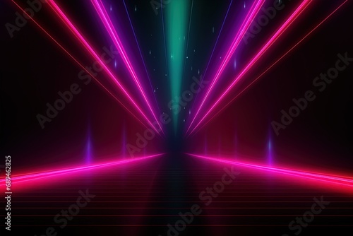 Party Pulse Abstract Neon Waves Fantastic Fusion Neon Lightscape,Neon Dance Floor Background