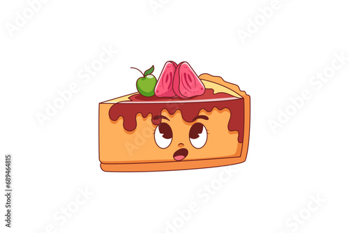 Cute Cake Character Design Illustration