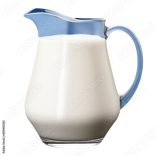 Pitcher of milk isolated on transparent background