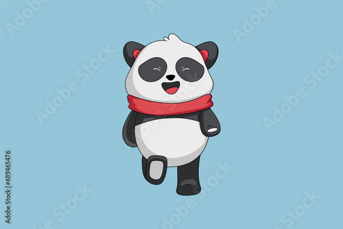 Cute Panda Character Design Illustration