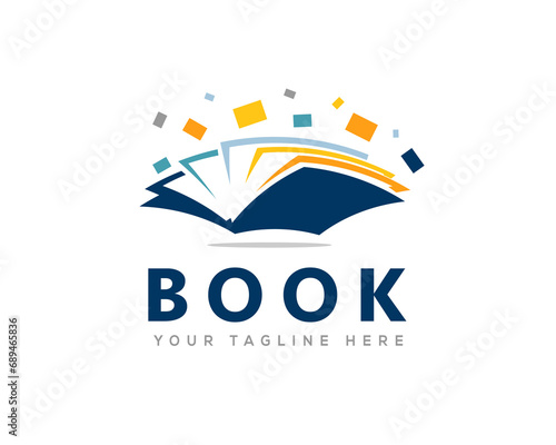 book source pixel data logo icon symbol design template illustration inspiration