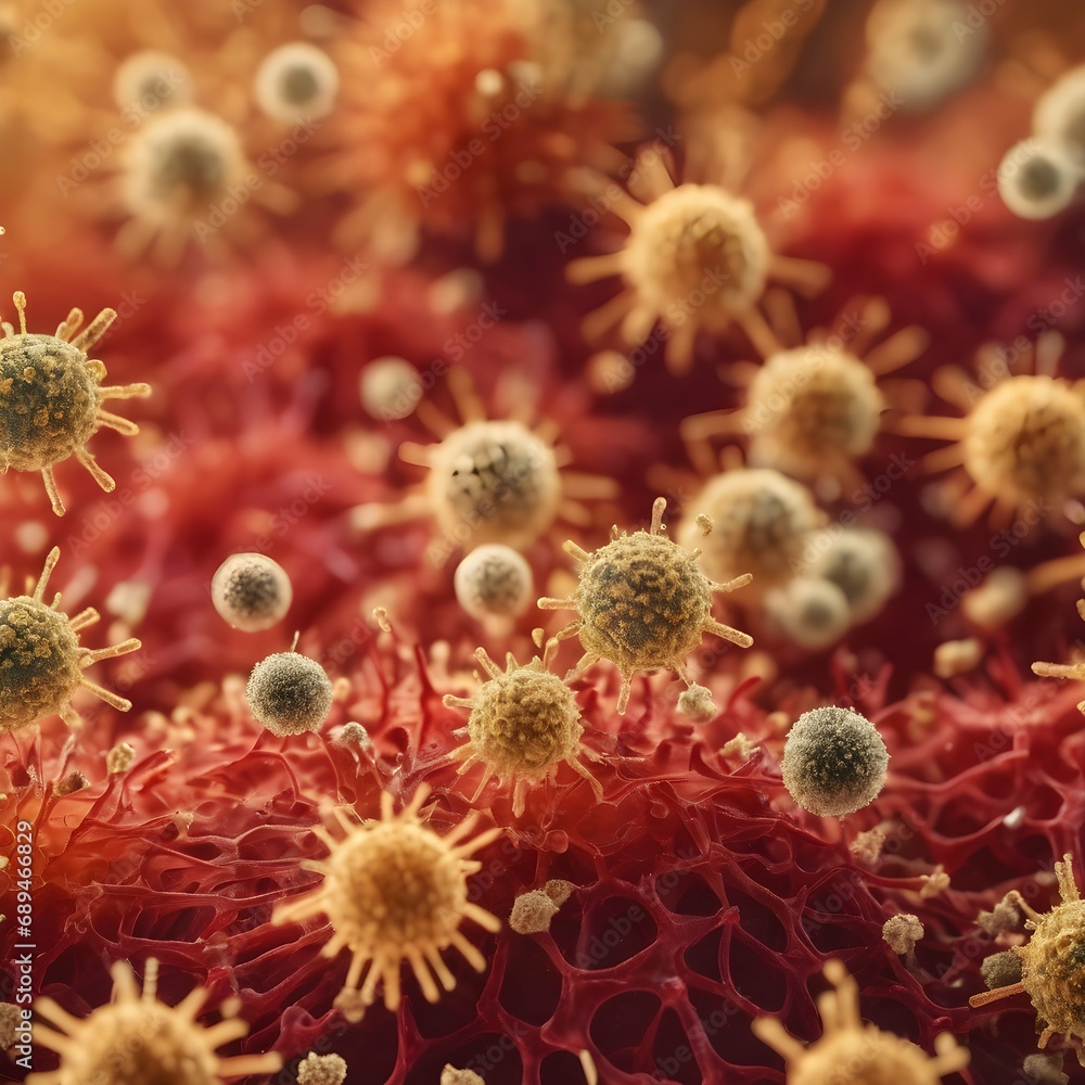 Close-up of the Coronavirus COVID-19 particles under a microscope Close-up of the Coronavirus COVID-19 particles under a microscope