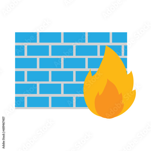 data security illustration with firewall