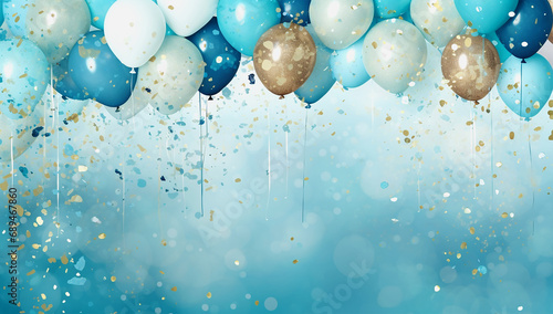 Colorful balloons on white background. 3D Rendering. Celebration concept