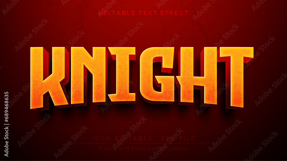 Knight 3d editable text effect