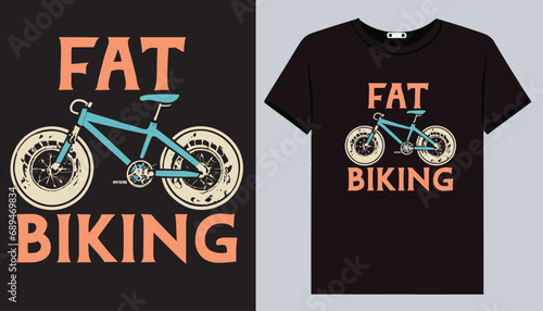 Fat biking t-shirt design, mountain biking, winter sports
