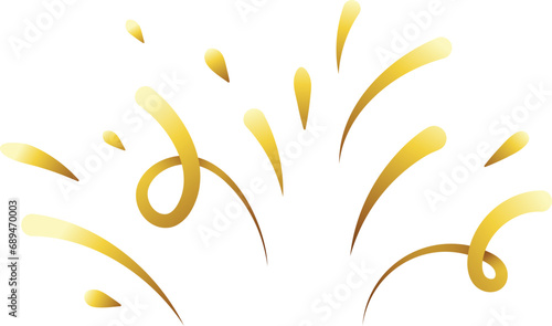Golden confetti surprise celebrate party icon