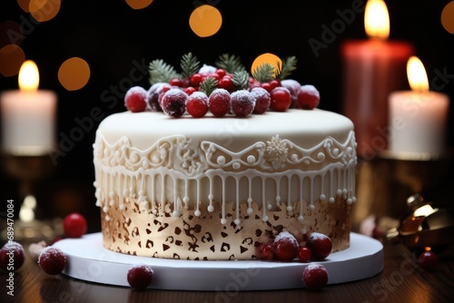 A creative Christmas cake, Christmas birthday cake.