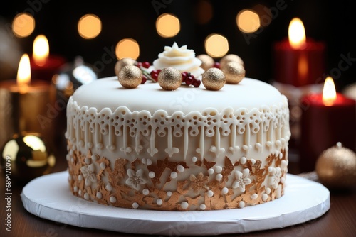 A creative Christmas cake, Christmas birthday cake.