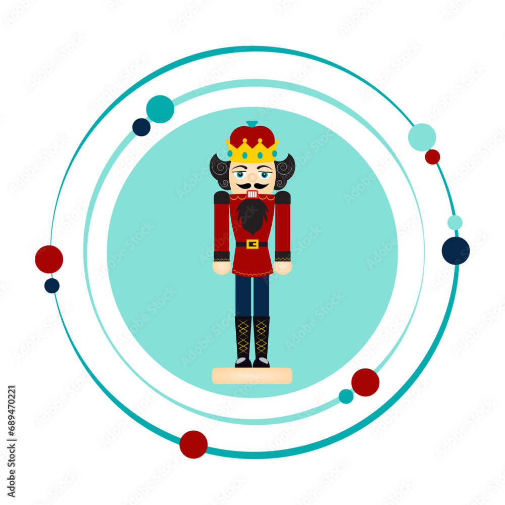 Fotografie Nutcracker toy soldier vector illustration graphic icon symbol