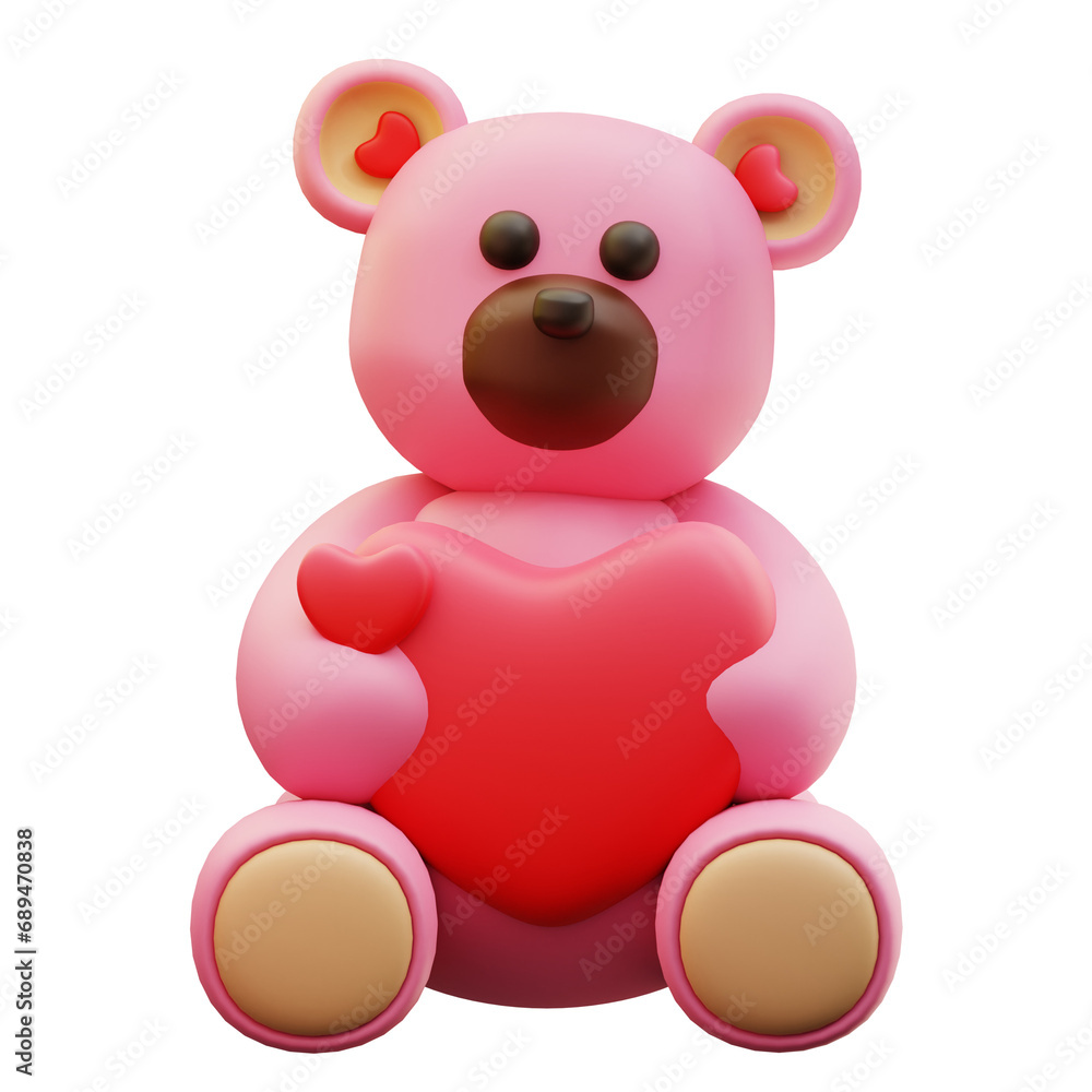3d illustration of teddy bear love 3d illustration of teddy bear love