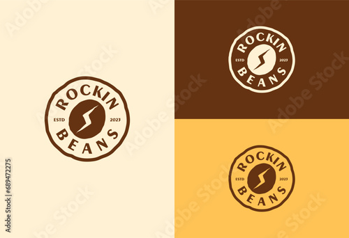 coffee beans vintage logo, cafe logo, restaurant logo design vector