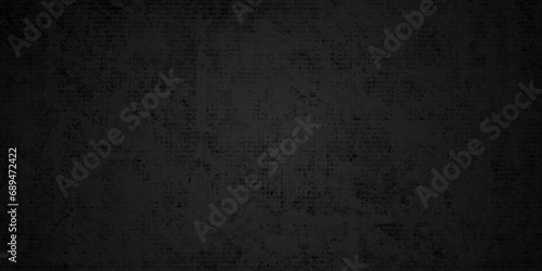 Dark black grunge textured concrete old blackboard and chalkboard rough background. Panorama dark grey black slate background or texture. Vector black concrete texture. Stone wall background. © MdLothfor