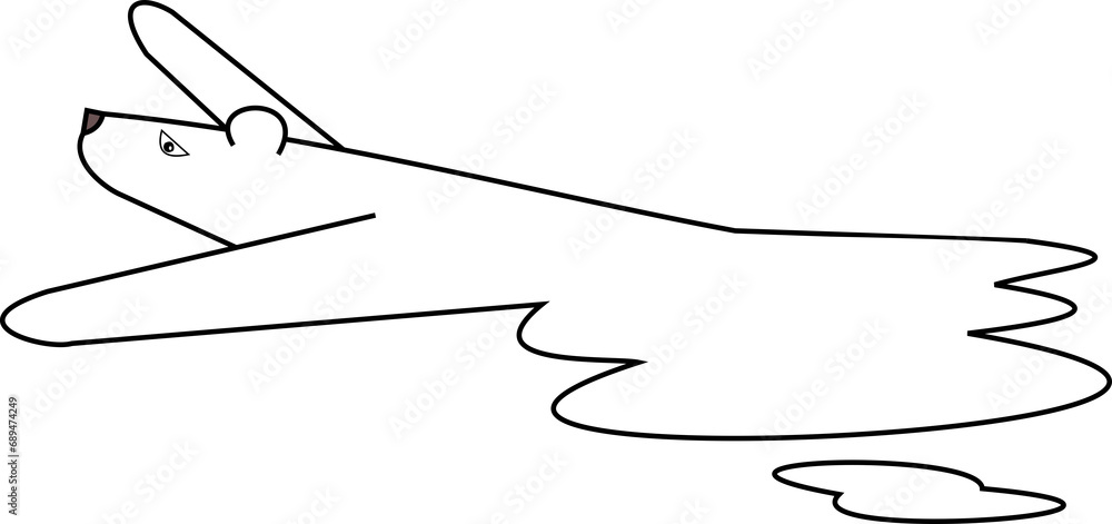 The polar bear is struggling as the body is melting into a liquid on transparent background, Illustration negative metaphors about the impact of global warming on animals The polar bear is struggling as the body is melting into a liquid on transparent background, Illustration negative metaphors about the impact of global warming on animals