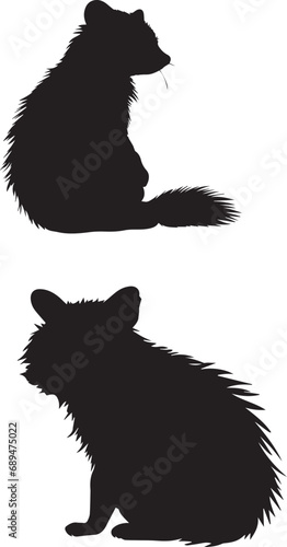 Wallpaper Mural Silhouette of a animal raccoon isolated on a white background Torontodigital.ca