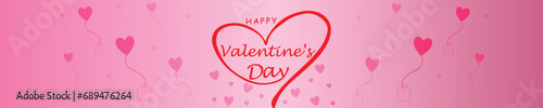 Happy valentines day. Vector banner, greeting card, flayer, poster,  with text Happy valentines day