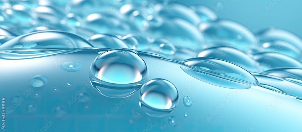 Illustration of water droplets on shiny hydrophobic surface - AI - obrazy, fototapety, plakaty 