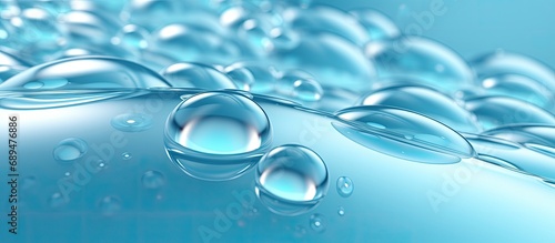 Illustration of water droplets on shiny hydrophobic surface - AI photo