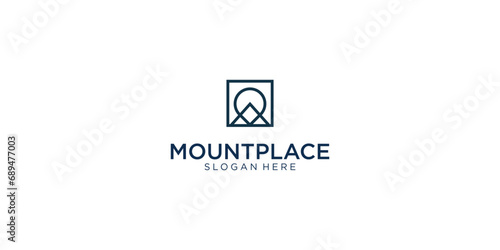 Creative mount location logo design with unique concept| Mount logo| premium vector