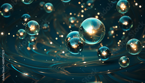 Abstract background with bubbles. 3d rendering, 3d illustration.