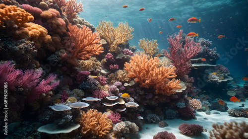 The symphony of coral reefs and colorful fishes © AungThurein