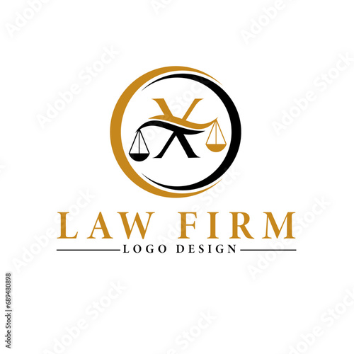 X Letter Law firm logo design.