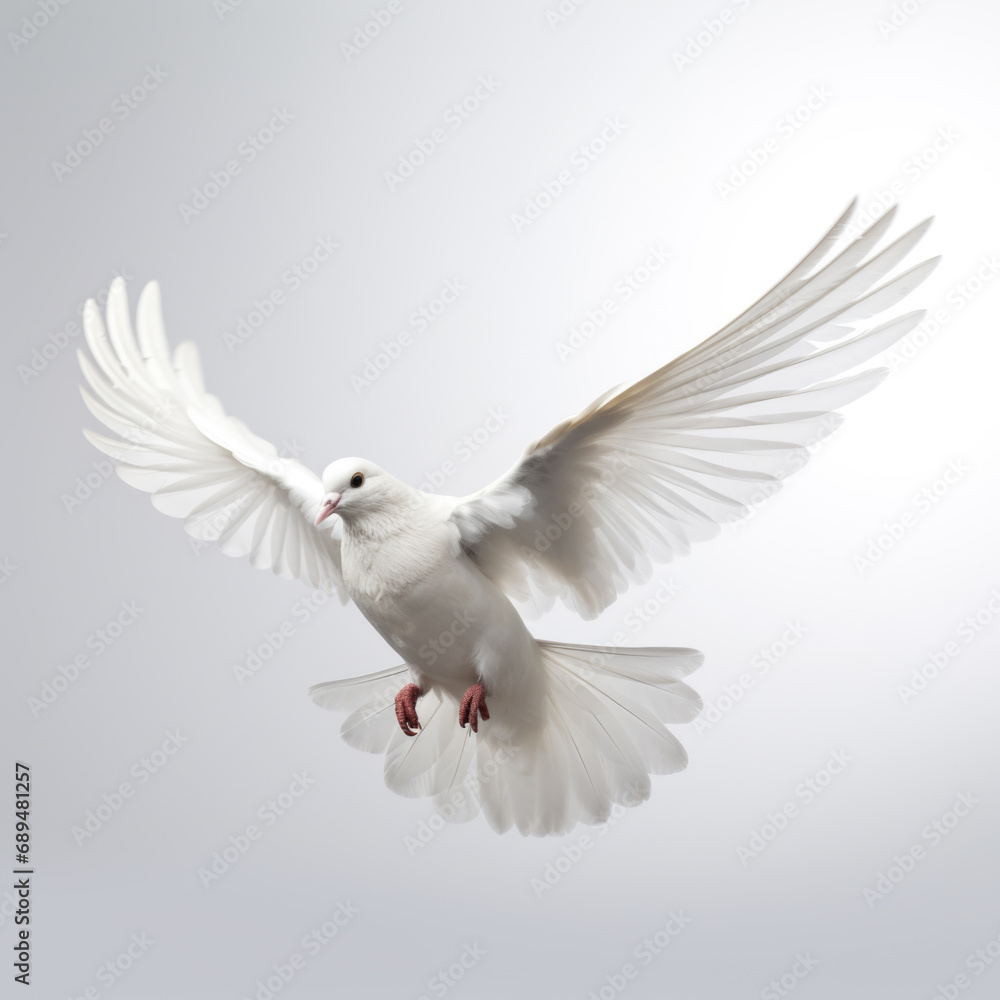 Graceful White Dove in Flight Graceful White Dove in Flight