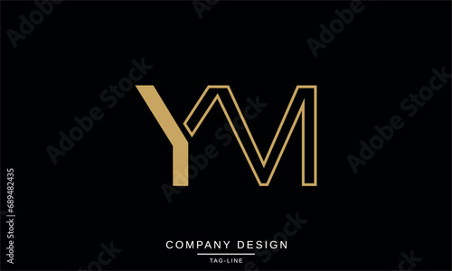 YM, MY, Abstract Letters Logo Monogram