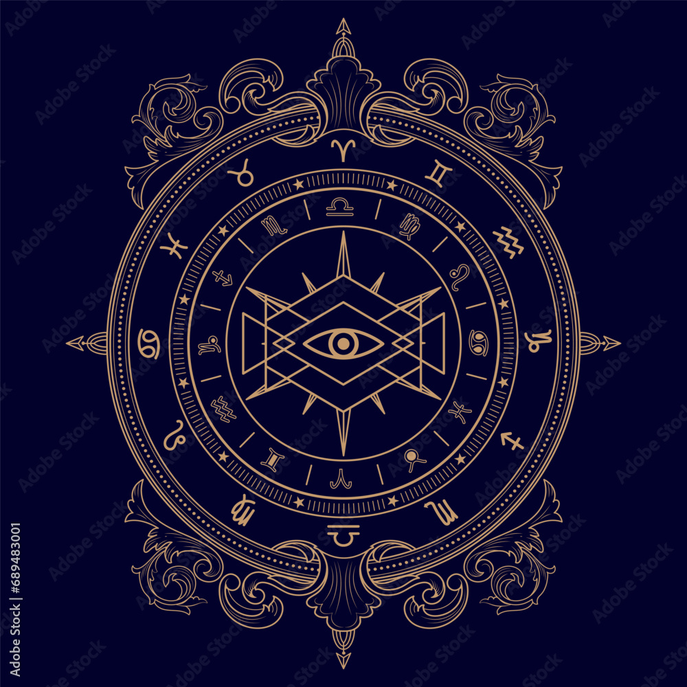 Divine magic art occult symbolism vector