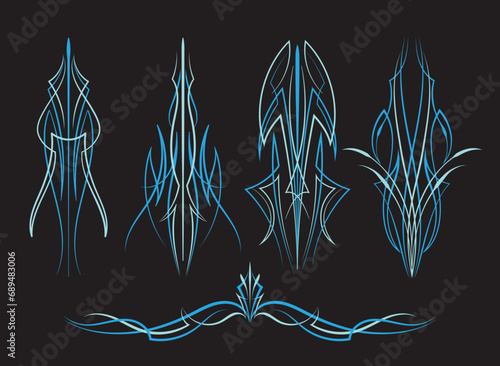 Blue Pinstriping design art old school