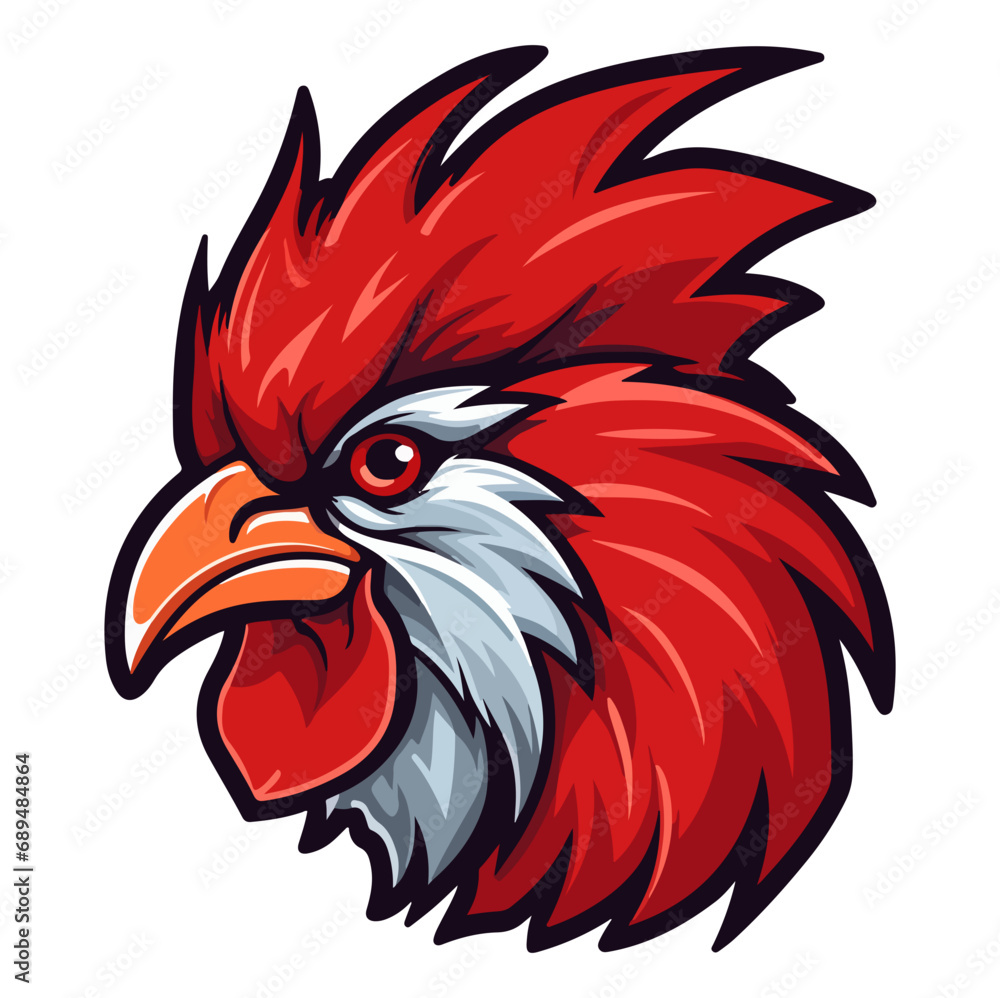 Chicken Rooster head mascot logo illustration, generative ai Chicken Rooster head mascot logo illustration, generative ai