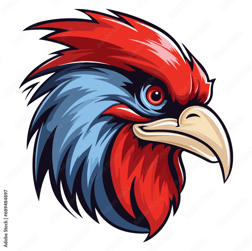 Chicken Rooster head mascot logo illustration, generative ai Chicken Rooster head mascot logo illustration, generative ai