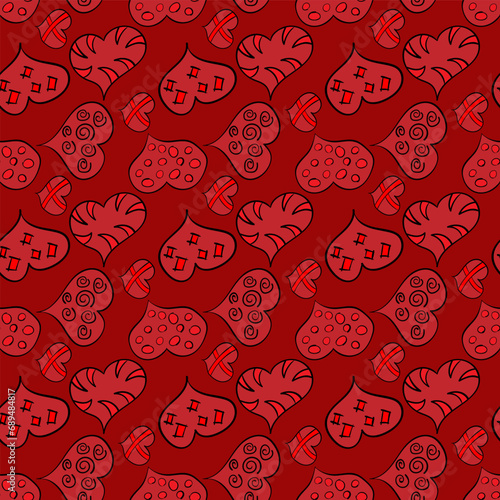 Seamless background of hearts, Valentine's Day