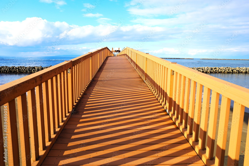 Obraz premium 海へと向かう橋