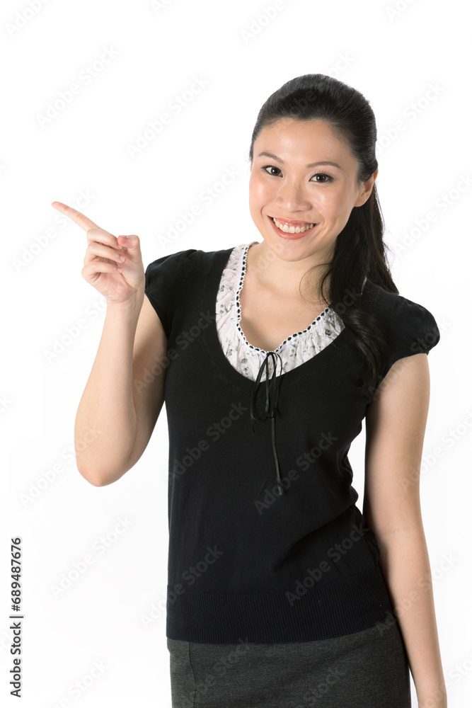 woman pointing her finger. woman pointing her finger.