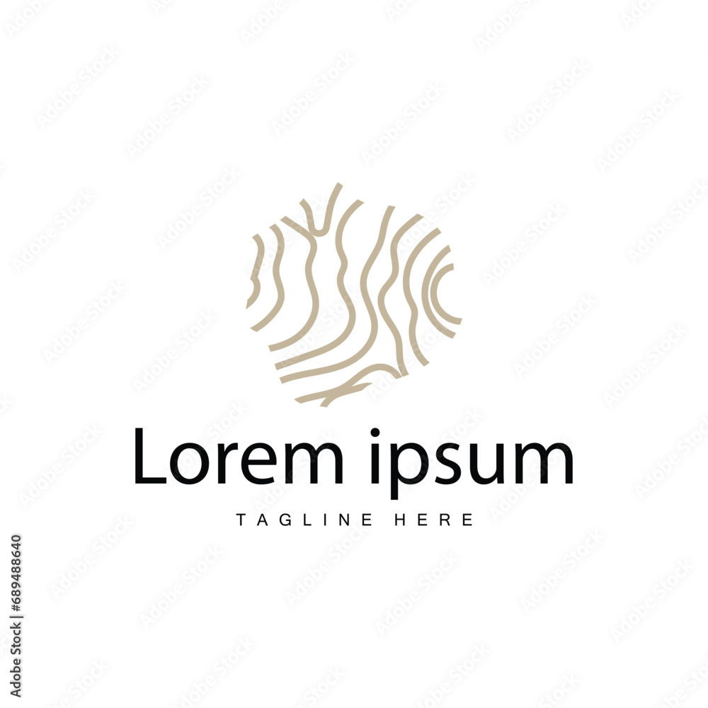 Fototapeta premium Tree Bark Logo Design Vector Simple Wood Texture Bark Illustration Symbol