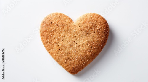 Wallpaper Mural A single heart-shaped cookie on a white background, a simple yet poignant symbol of love and sweetness. Torontodigital.ca