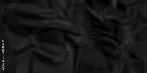 Dark black craft wrinkly paper crumpled texture. black fabric textured crumpled grunge paper background. panorama black paper texture background, crumpled pattern texture background.