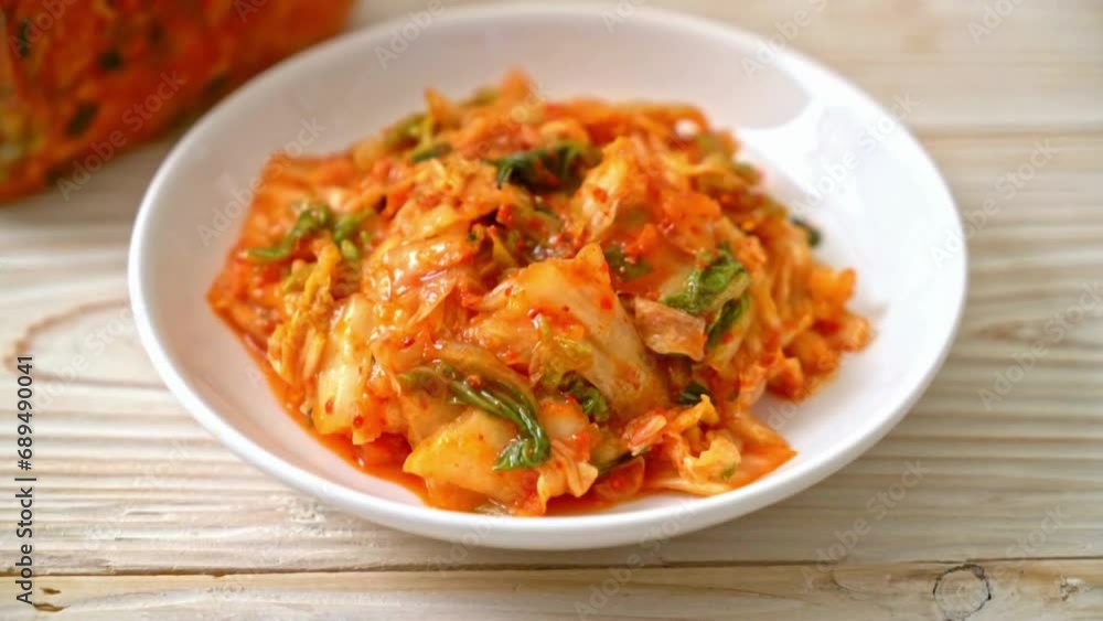 kimchi is a famous Korean traditional side dish of salted and fermented vegetables. kimchi is a famous Korean traditional side dish of salted and fermented vegetables.