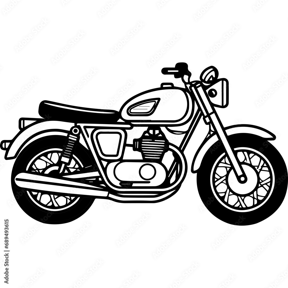 Fototapeta premium Motorcycle Minimal line icon