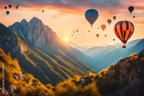 hot air balloon over region country