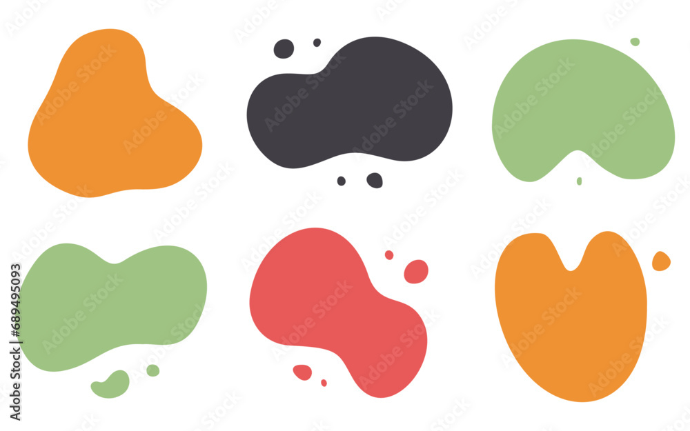set of colorful blob shapes. vector